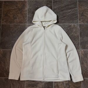 LL Bean Fleece Jacket Womens Med Full Zip Hoodie Lightweight Pockets Polartec